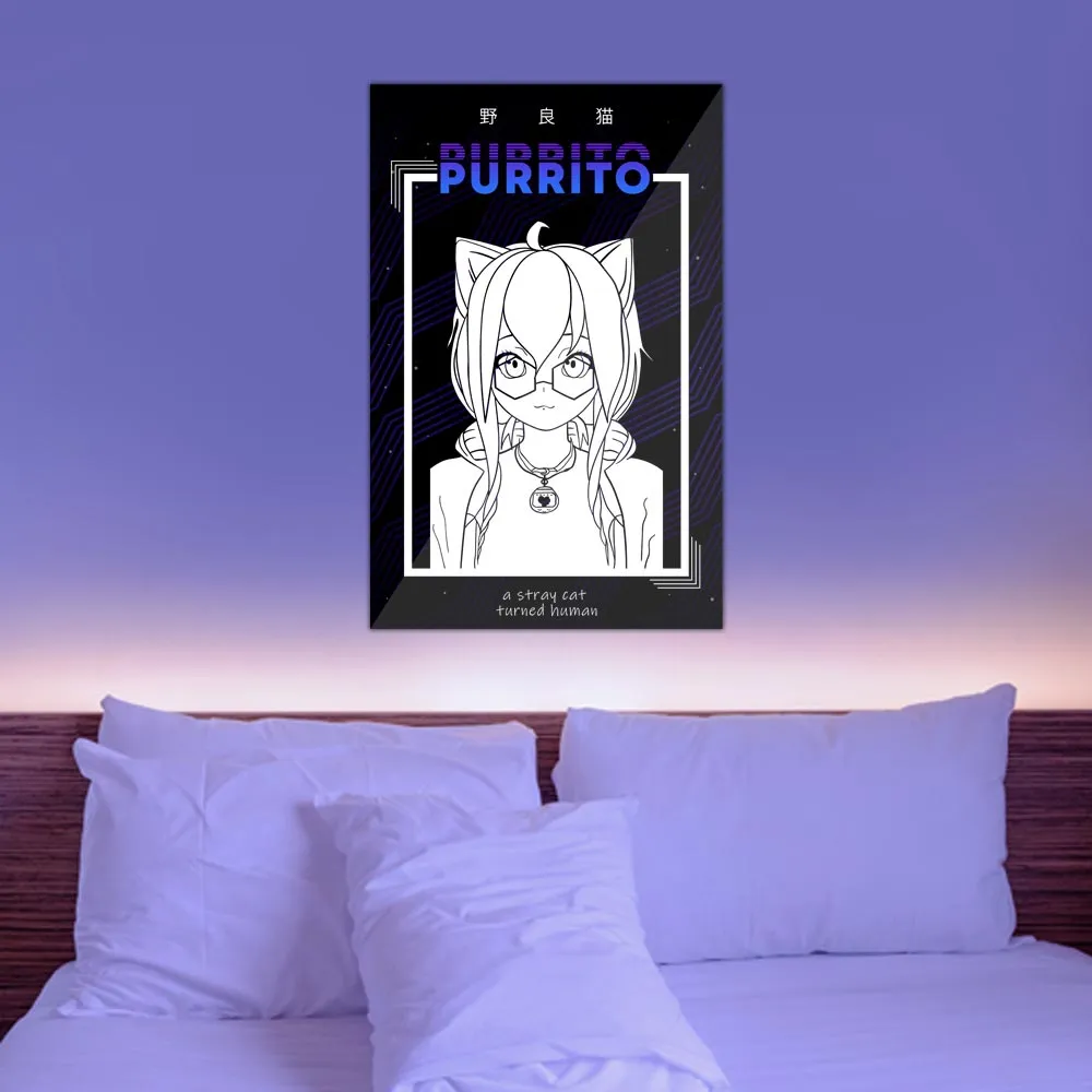 A Stray Cat Anime Wall Art (Breakfast Purrito)
