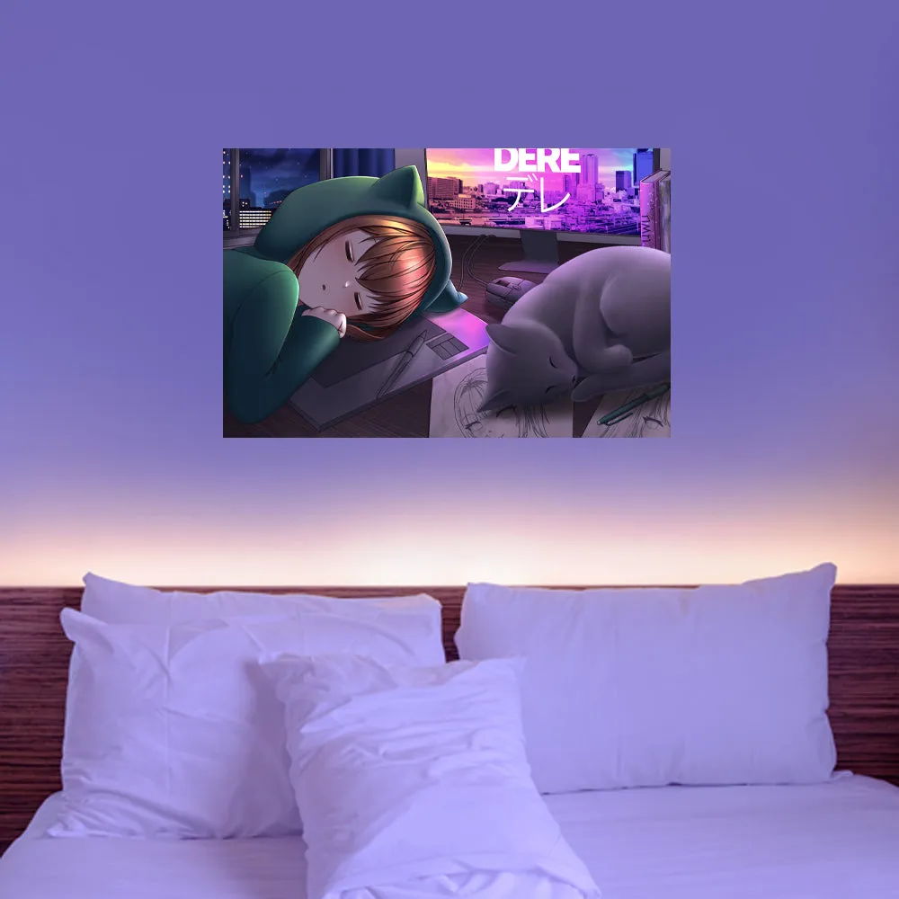Kuudere Sleeping Anime Poster