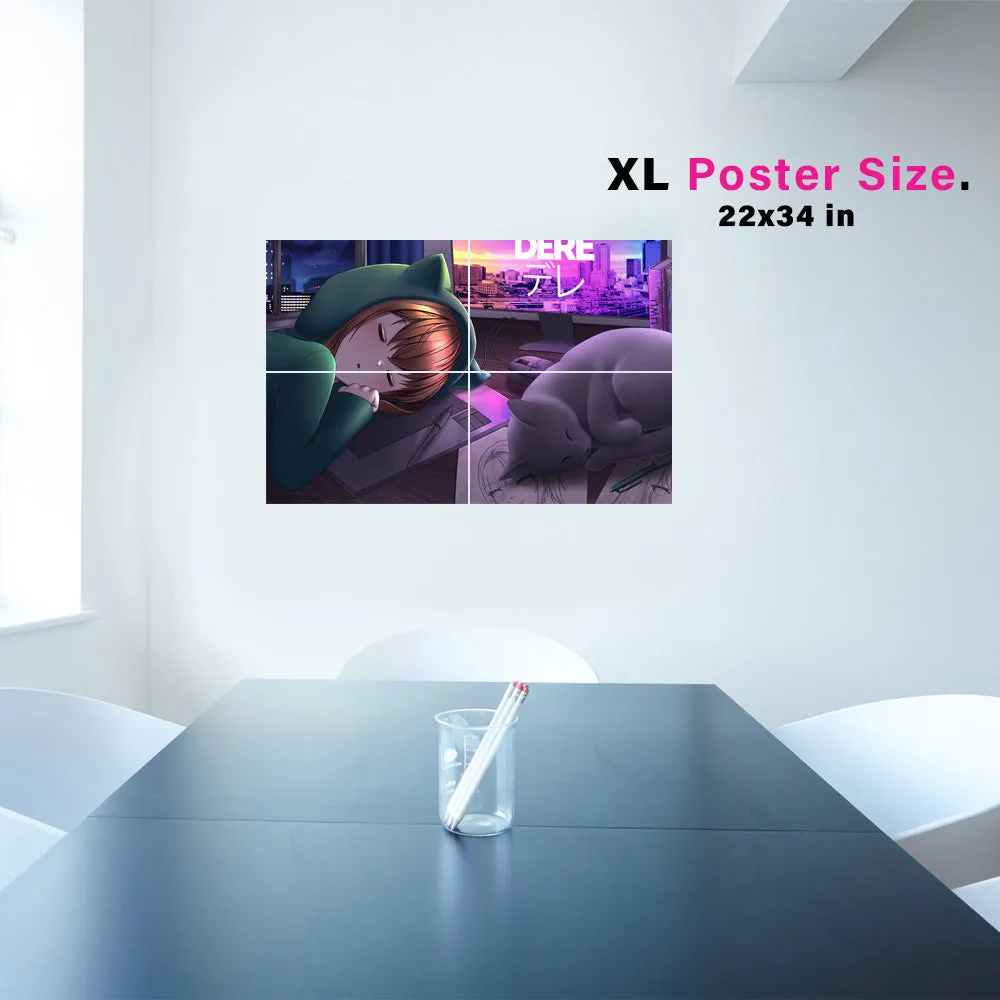 Kuudere Sleeping Anime Poster