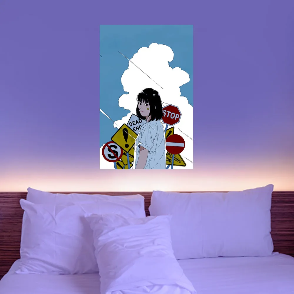 Sad Street Girl Anime Poster